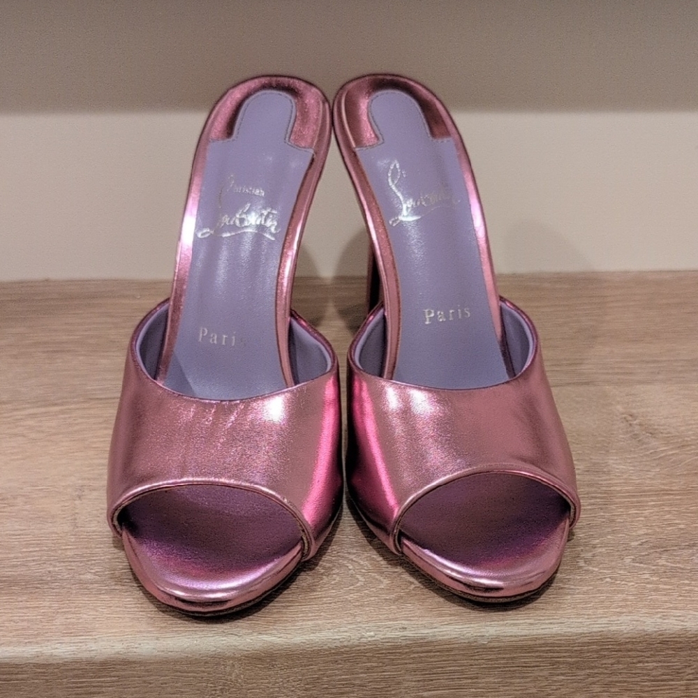 Elegant Dolly Pink Metallic Dolly High Heels - Picture 2 of 4
